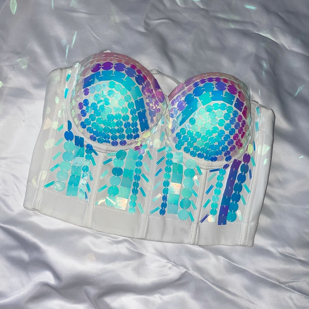 Bustier top with sequins